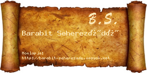 Barabit Seherezádé névjegykártya